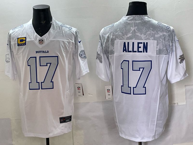 Men Buffalo Bills 17 Josh Allen Nike White 2025 Rivalries Collection Limited NFL Jersey 08